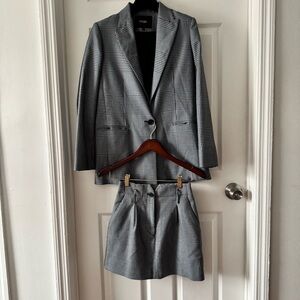 Maje Paris Plaid Blazer & Skirt Set (High-Waisted Mini with Built-In Shorts)